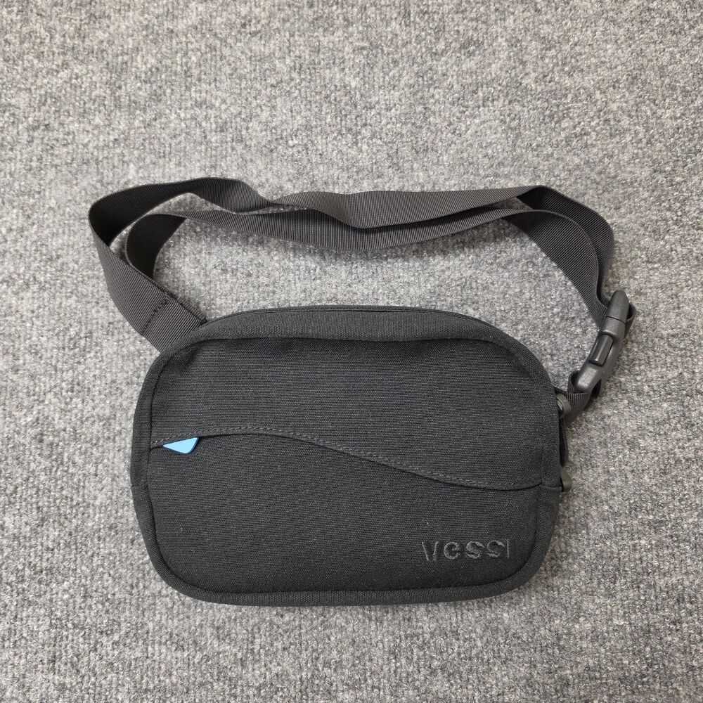 Vessi Twill Shoreline Belt Bag 2L Waterproof Compact Travel Hip Fanny Pack Black